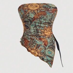 Asymmetrical hem, backless top